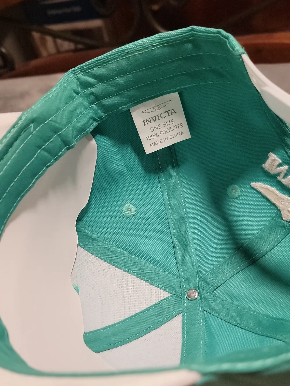 NWT Invicta Reversed BBSD Turquoise White 6 Panel Baseball Hat Cap 